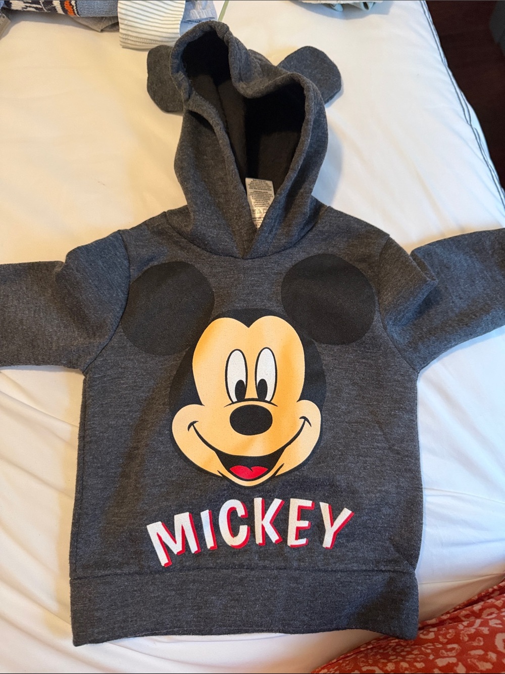 Disney Charcoal Gray Mickey Mouse Hoodie with Ear Hood